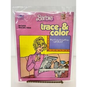 New-Vintage Barbie Trace and Coloring Book 1985 Golden Book